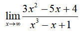 lim x->0 3x^2-5x+4/x^3-x+1