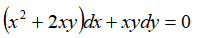 (x^2+2xy)dx+xydy=0