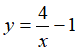 y=4/x-1