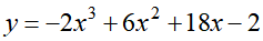 y=-2x3+6x2+18x-2